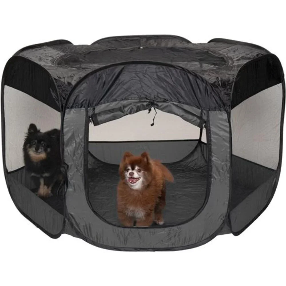 Pop Up Playpen Pet Tent Playground - Gray, Extra Large